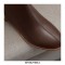 Autumn Style Rivet Decorated Genuine Leather Ankle Boots with Side Zipper - Brown