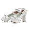 Round Toe Chunky Heels Victorian Style Vintage Mary Janes Bowknot Platforms Pumps - White