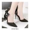 Pointed Toe 3 Inch Stiletto Heels  Wedding Dorsay Pumps Sandals  - Black