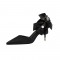 Pointed Toe 3 Inch Stiletto Heels  Wedding Dorsay Pumps Sandals  - Black