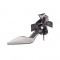 Pointed Toe 3 Inch Stiletto Heels  Wedding Dorsay Pumps Sandals  - Gray