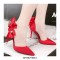 Pointed Toe 3 Inch Stiletto Heels  Wedding Dorsay Pumps Sandals  - Gray