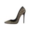 Stiletto Italian Heels Pointed Toe Rhinestones Decorated Pumps - Gold