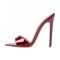 Pointed Open Toe Stiletto Heels Shiny  Slippers Sandals - Burgundy Patent