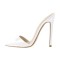 Pointed Open Toe Stiletto Heels Shiny  Slippers Sandals - White Patent