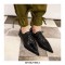 Pointed Toe Western Lace Up Loafer Oxford Shoes - Black