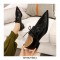 Pointed Toe Western Lace Up Loafer Oxford Shoes - Black