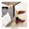 Pointed Toe Western Lace Up Loafer Oxford Shoes - Brown