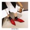 Pointed Toe Western Lace Up Loafer Oxford Shoes - Red