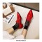 Pointed Toe Western Lace Up Loafer Oxford Shoes - Red
