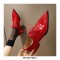Pointed Toe Western Lace Up Loafer Oxford Shoes - Red