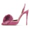 Pointed Toe Pom Poms Stiletto Heels Slingback Sandals Pumps - Purple