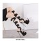 Peep Toe Crosstied Ankle Lace Up Stiletto Heels Platforms Gladiators Pumps - Black