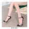 Pointed Toe Stiletto Metal Heels Ankle Buckle Straps Pumps - Silver Black