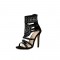 Peep Toe Stilettos Aztec Princess Ankle Straps Gladiator Glitter Sandals - Black
