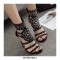 Peep Toe Stilettos Aztec Princess Ankle Straps Gladiator Glitter Sandals - Black