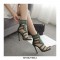 Peep Toe Stilettos Aztec Princess Ankle Straps Gladiator Glitter Sandals - Green
