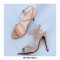 Ankle Straps Peep Toe Stiletto Heels  Pumps - Beige