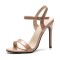 Ankle Straps Peep Toe Stiletto Heels  Pumps - Beige