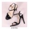 Ankle Straps Peep Toe Stiletto Heels  Pumps - Black