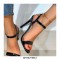 Ankle Straps Peep Toe Stiletto Heels  Pumps - Black