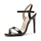 Ankle Straps Peep Toe Stiletto Heels  Pumps - Black