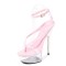 Open Toe Ankle Buckle Straps Transparent Platforms 5 inch Stiletto Heels Platforms Sandals - Pink Patent PVC