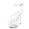 Open Toe Ankle Buckle Straps Transparent Platforms 5 inch Stiletto Heels Platforms Sandals - Silver Patent PVC