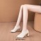 Pointed Toe Chunky Heels Sharp Texture Front Decorated Zipper Elegant Office Party Loafers Pumps - Gray