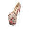 Round Toe Platforms Steel Pipe Dance Stilettos Pumps - Red