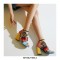 Chunky Heels Peep Toe Ankle Straps Rhinestones Birdy Sandals  - Multicolor