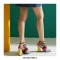 Chunky Heels Peep Toe Ankle Straps Rhinestones Birdy Sandals  - Multicolor