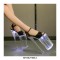 Peep Toe Strange Slim Pointed Ultra Heels Ankle Buckle Straps LED Light Pumps - Silver