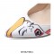 Patent Leather R.Lichtenstein Style Pop Art Pattern Pointed Toe Stiletto Heels - Black