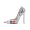 Patent Leather R.Lichtenstein Style Pop Art Pattern Pointed Toe Stiletto Heels - White