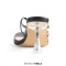 Open Square Toe Kitten Heel Slip On Transparent Summer Sandals - Black Faux Leather
