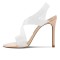 Peep Toe Stiletto Heels Transparent Fashion Style Sandals Slippers - Tan