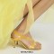 Peep Toe Stiletto Heels Transparent Fashion Style Sandals Slippers - Yellow