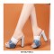 Peep Toe Multicolor Platform Rhinestones Sandals  - Blue