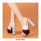 Peep Toe Multicolor Platform Rhinestones Sandals  - Red