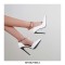 Pointed Toe Stiletto Heels Ankle Chain Straps Dorsay Pumps - White Patent