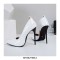 Pointed Toe Stiletto Heels Ankle Chain Straps Dorsay Pumps - White Patent