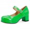 Medium Heels Platform Pumps Mary Janes Strap Sandals - Green