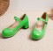 Medium Heels Platform Pumps Mary Janes Strap Sandals - Green