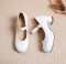 Medium Heels Platform Pumps Mary Janes Strap Sandals - White