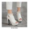 Peep Toe Cuban Heels Ankle Decorated Pumps with Back Zipper - White