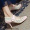 Round Toe Italian Heels Retro Fretwork Mary Janes Pumps - Pink