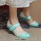 Round Toe Italian Heels Retro Fretwork Mary Janes Pumps - SkyBlue