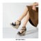 Peep Toe Knitted Straw Wedges Ankle Buckle Straps Sandal  - Blue