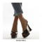 Peep Toe Platforms Designed Chunky Heels Summer Sandals - Black